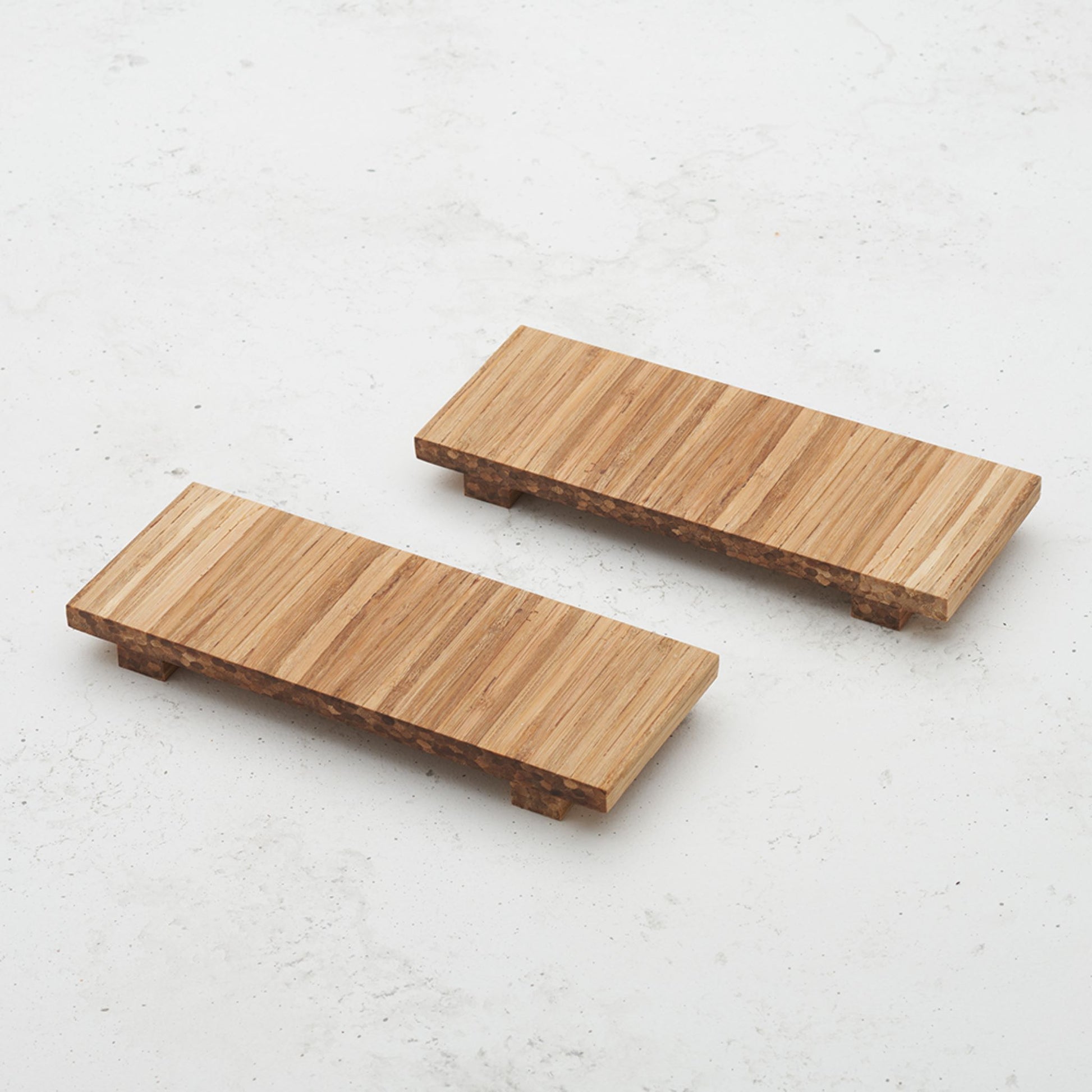 two heyday breakfast trays sitting on the counter top