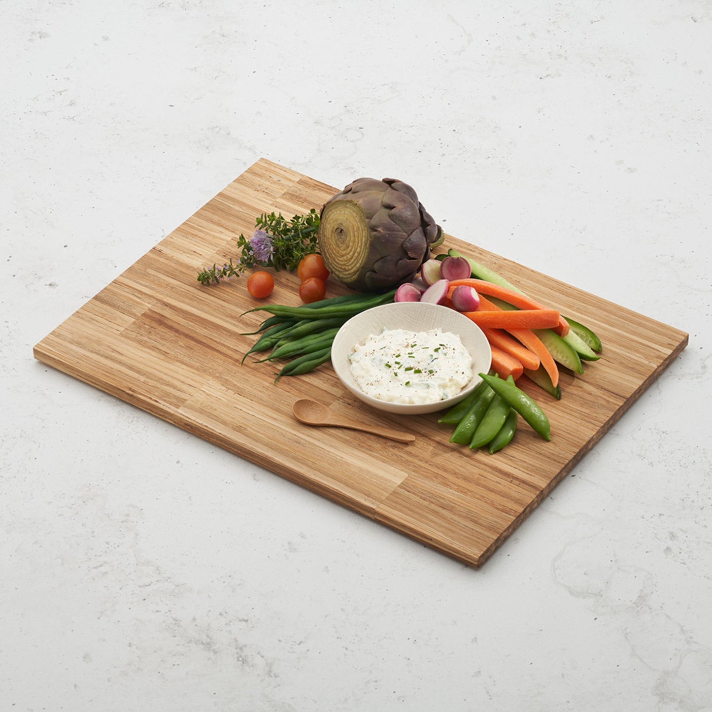 everyday serving board fill with charcuterie items