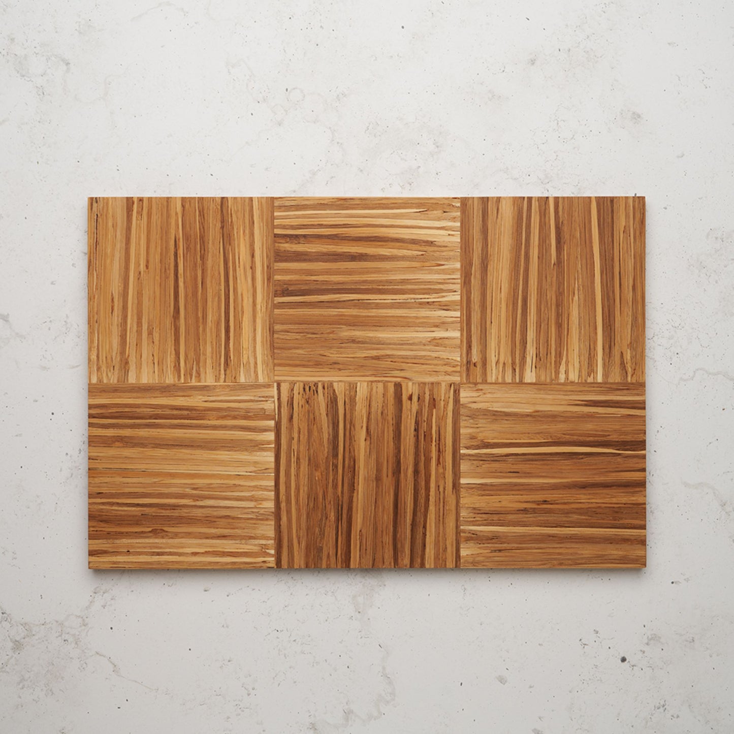 Overhead view of the alternating grain pattern in the large smorgas board