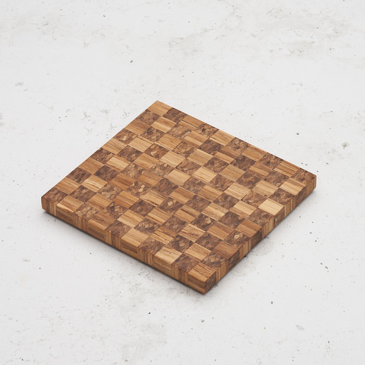 Overhead view of the checkered pattern on the game night snack board