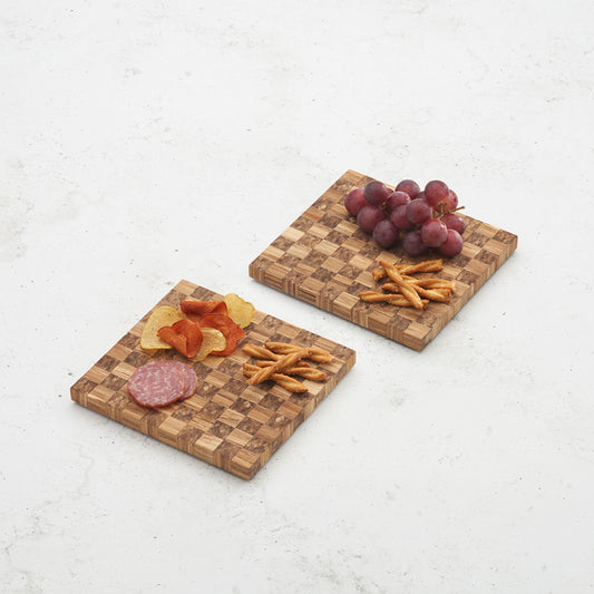 2 small game day boards fill with charcuterie