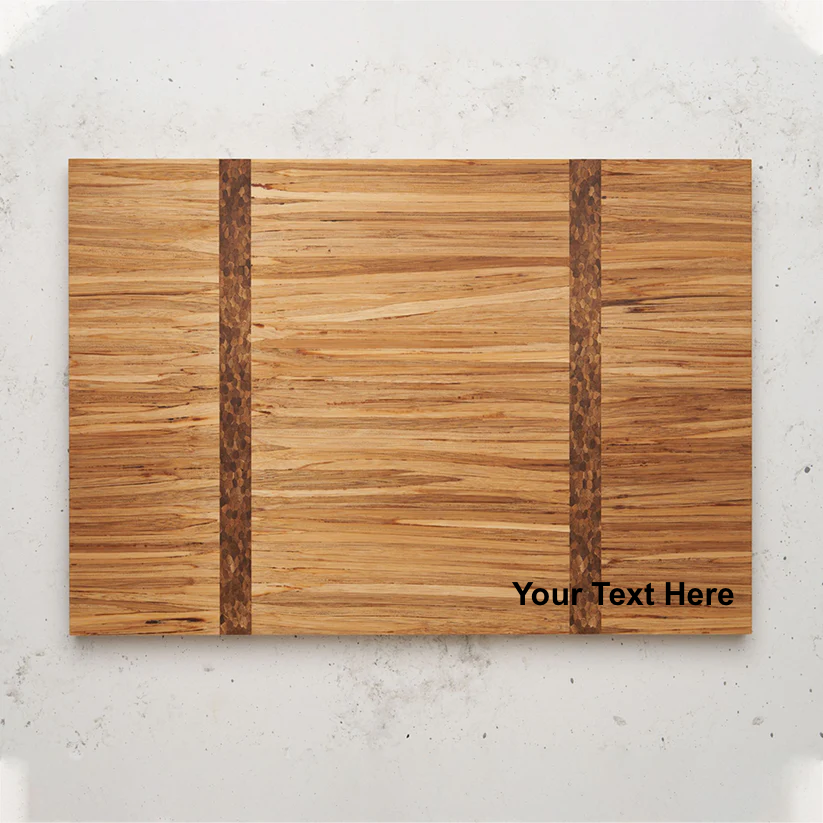 Overhead view of the medium size gather and graze serving board. The text "Your Text Here" is superimposed in the bottom right corner, suggesting a customizable product.